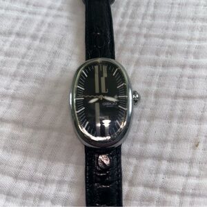 Grimoldi Black Oval automatic  Watch with Silver Accents